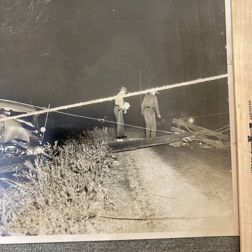 Vintage 1950s Car Accident Head On Collision w/pole- Probably Insurance-Photo #1 - Picture 3 of 5