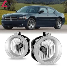 Fog Lights For Dodge Charger 2006-2009 Clear Lens Pair Replacement Lamps LH+RH