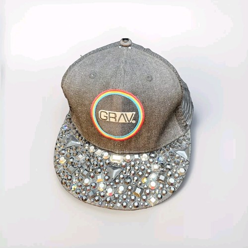Womens Custom Grav Labs Rhinestone Hat W/ Ponytail Hole Custom Cut Emily Clay