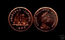 FALKLAND ISLANDS 1 PENCE KM-2 1998 x 100 Pcs Lot QUEEN PENGUIN UNC COIN CURRENCY