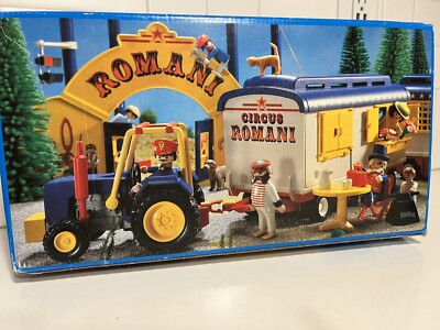 playmobil 移動式カフェテリア？トレーラーハウス？ 3728 VTG Playmobil 3728 Romani Circus Strong Man Trailer Travel Playset