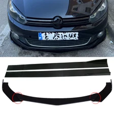 Front Bumper Lip Splitter Spoiler Body Kit +Side Skirt For Volkswagen