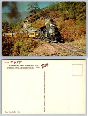 D&RG Narrow Gauge Train #478 Durango Silverton Colorado Autumn Petley Postcard
