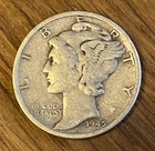 1945-S Mercury Dime San Francisco WWII Era 90% Silver Winged Liberty Coin