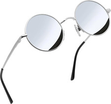 Retro Small round Sunglasses Hippie Circle Sun Glasses Polarized UV400 Protectio