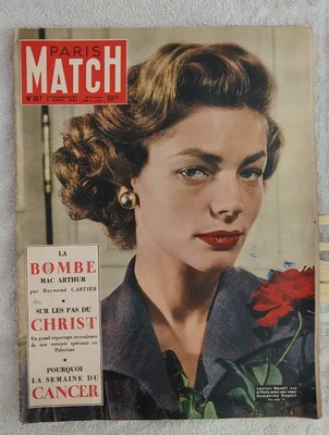 PARIS MATCH N°107 7/4/1951 LAUREN BACALL BOGART GREVES FORMOSE PALESTINE FEYDEAU - Photo 1/4