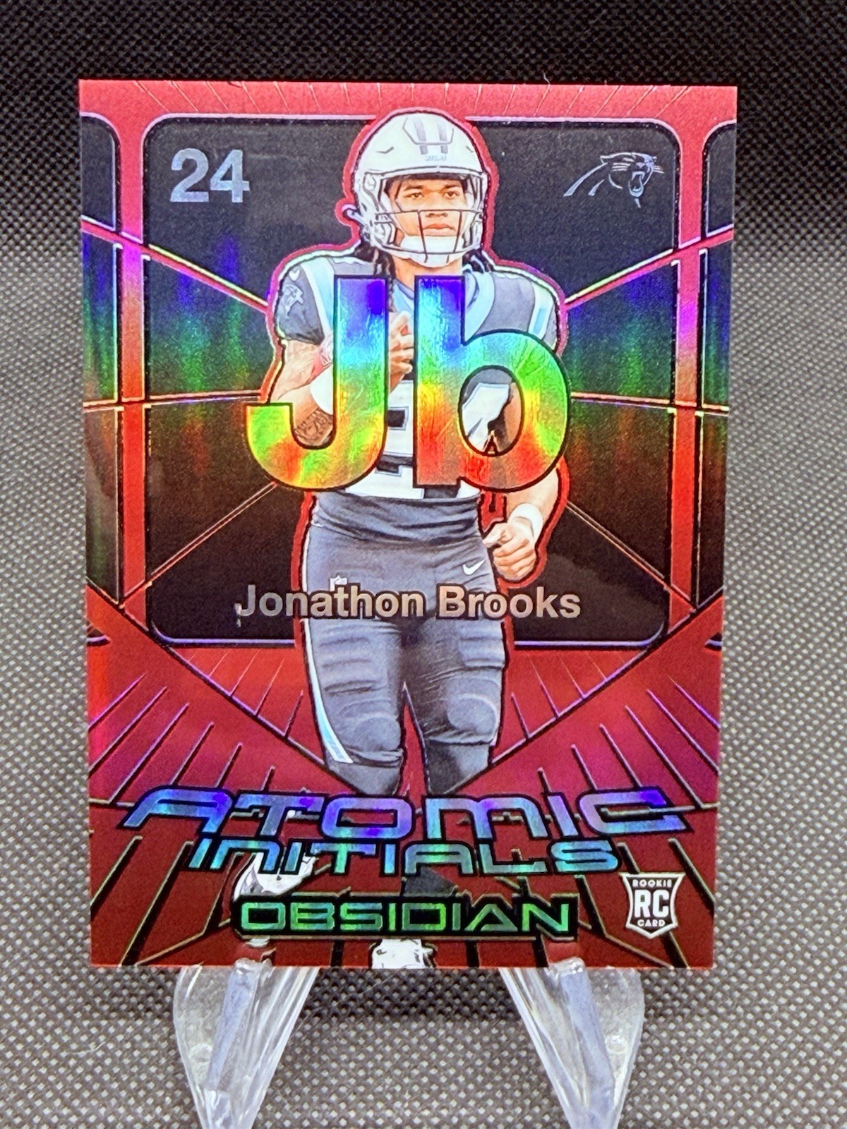 Jonathon Brooks Panini Obsidian Atomic Initials #23 Red