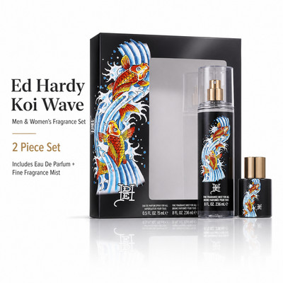 Ed Hardy Koi Wave 2-Piece Fragrance Set EDP 0.5 oz & Body Mist 8 oz NEW