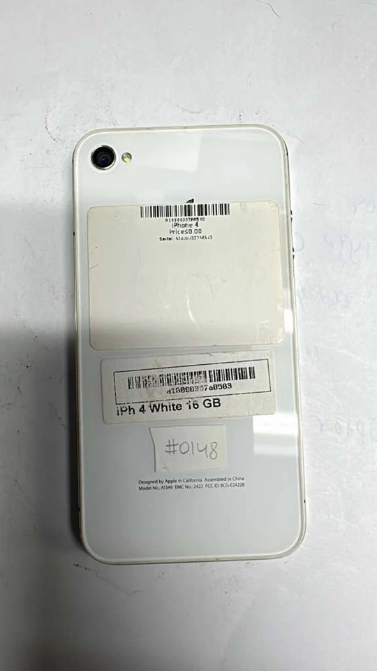 Apple iPhone 4 16GB White Scratches Phone Not Turning on Phone for Parts Only - Image 2 of 2