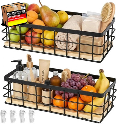 Metallkorb Set 29x13x10 cm zum Aufbewahren von Obst, Snacks und Haushaltsgegenst