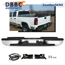 Chrome Complete Rear Bumper Fits 1999-2007 Chevy Silverado Sierra 2500HD 3500