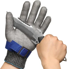 Schwer Slicepro ANSI A9 Cut Resistant Glove PR1706, Stainless Steel Mesh Metal G