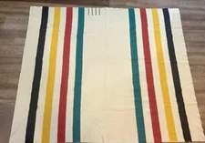 Hudson's Bay Vintage Wool Blanket 4-Point 74” X 89” No Holes No Stains