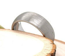 8mm Unisex Tungsten Carbide Band Brushed Matte Finish Wide Comfort Fit Ring