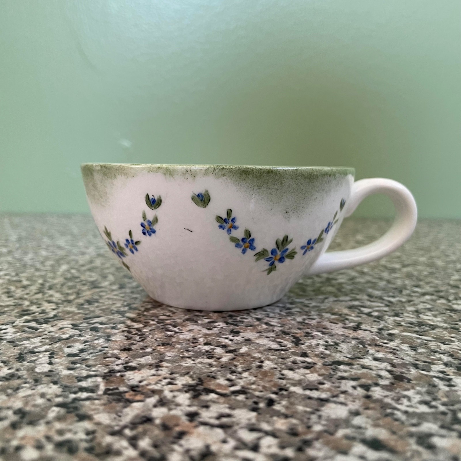 Tea For One Set  3 Piece Cup Pot Lid Hand Painted 1999 Teapot