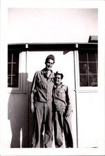 Vintage 1940s-50s WWII Era Soldiers Military Men Snapshot Photo Black White