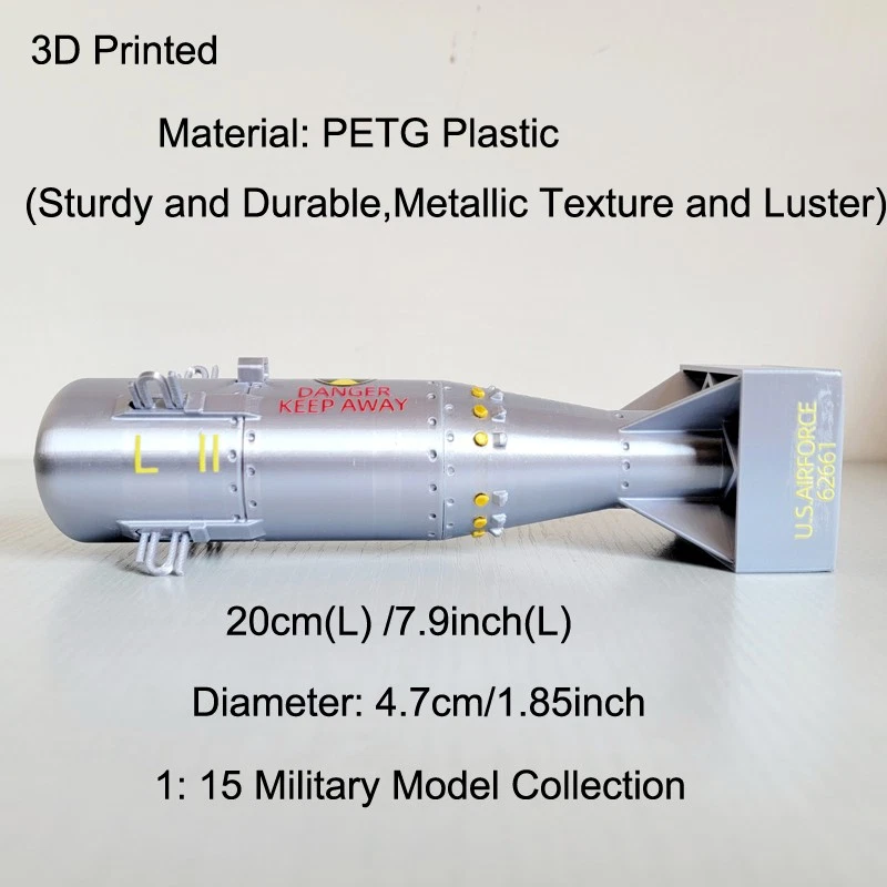 3D Printed 20cm 1:15 Military Model WWII USA "Little Boy" Atomic Bomb Collection - Image 2 of 4