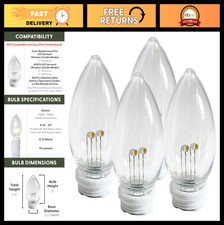 Ultra-Bright LED Window Candle Replacement Bulbs, Shatterproof, Pack of 4