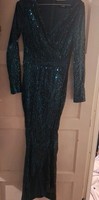 Green Evening/party Dress With Sequin Detail CBR Make Bnwt