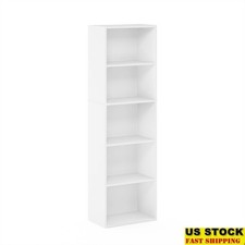 5 Tier Open Shelf Bookcase Vertical Storage Unit Living Room Display Organizer