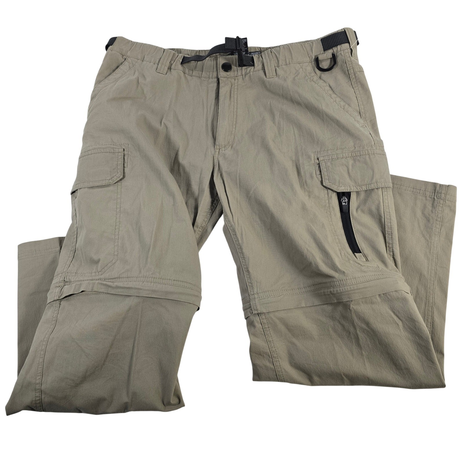 BC Clothing Cargo Convertible Zip Off Pants Khaki Mens XL 30 Outdoor Hiking