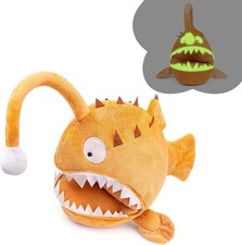 RLOMUTE 9.8 Inch brown Anglerfish Plush Toy Realistic Fish Stuffed Sea Animal S