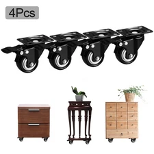 4x 1.5" Replacement Caster Wheels Swivel Heavy Duty Office Chair Casters w/Brake