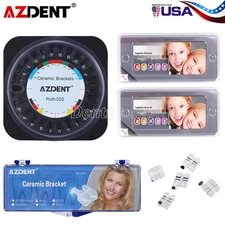 AZDENT Dental Orthodontic Clear Ceramic Brackets Braces Roth. 022 Hooks 345 FDA