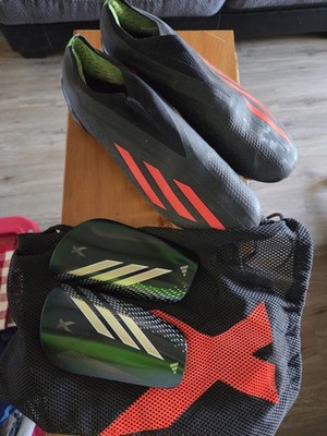 adidas X Speedflow Football Cleats Black US 10 Medium w/Shin Guards