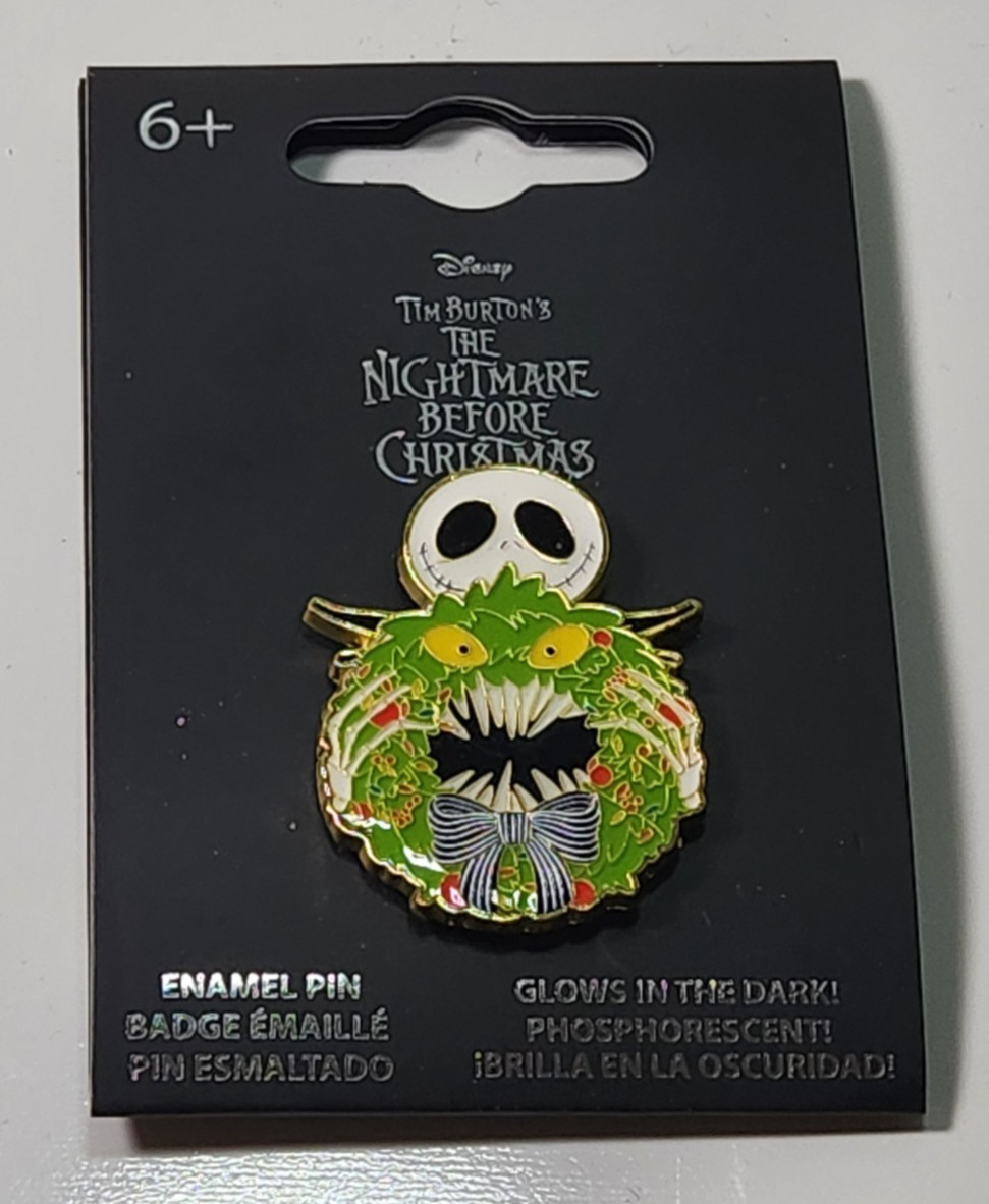Loungefly Disney Nightmare Before Christmas Jack Wreath Glow-in-Dark Pin Enamel