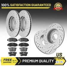 282mm Front & 260mm Rear Disc Rotors Brake Pads for 2003 - 2007 Honda Accord