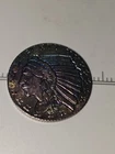 Silver 1/10 oz Incuse Indian Round, Beautiful Toner On Both Sides