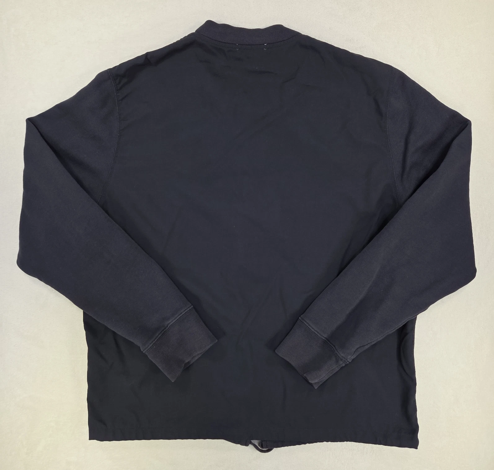 Acne Studios Denzel Bomber Jacket Mens XL Navy Blue Full Zip Drawstring Stained image 10