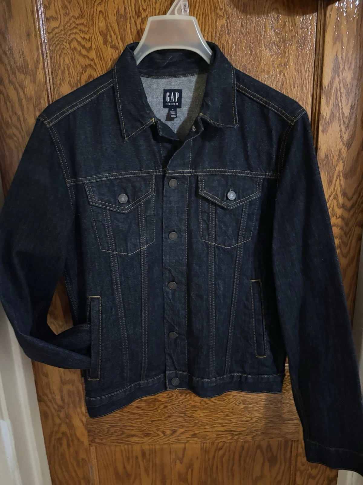 Gap Jacket Mens Blue Denim 1969 Icon Denim Dark Rinse Trucker