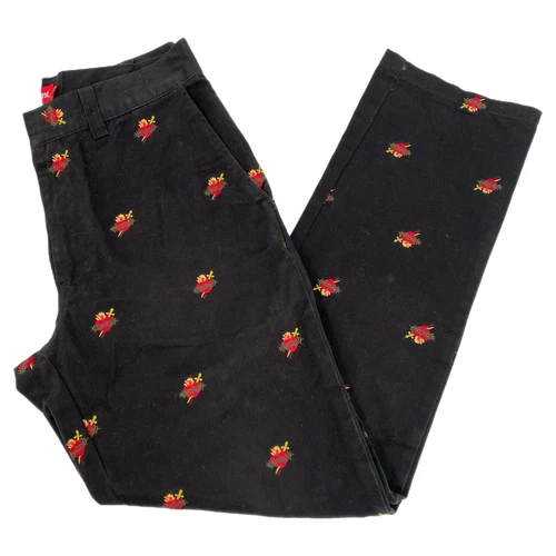 Pantalon chino Supreme noir rouge cœur brûlant Taille 30