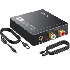 PROZOR 192Khz Digital to Analog Audio Converter DAC Digital SPDIF Optical to Ana