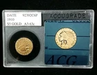 1910 GOLD US $5 DOLLAR INDIAN HEAD HALF EAGLE COIN ACCUGRADE HOLDER