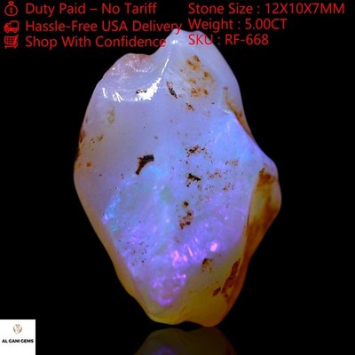 5.00 Cts Natural Fire Opal Rough Artisan Gemstone Bracelet Supply 12x10x7 mm