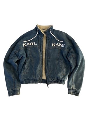 Vintage Karl Kani Denim Sherpa Jacket | Blue Jeans |