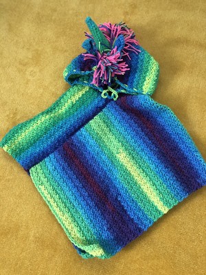 Unicorn Poncho Child 5/6 Multicolor