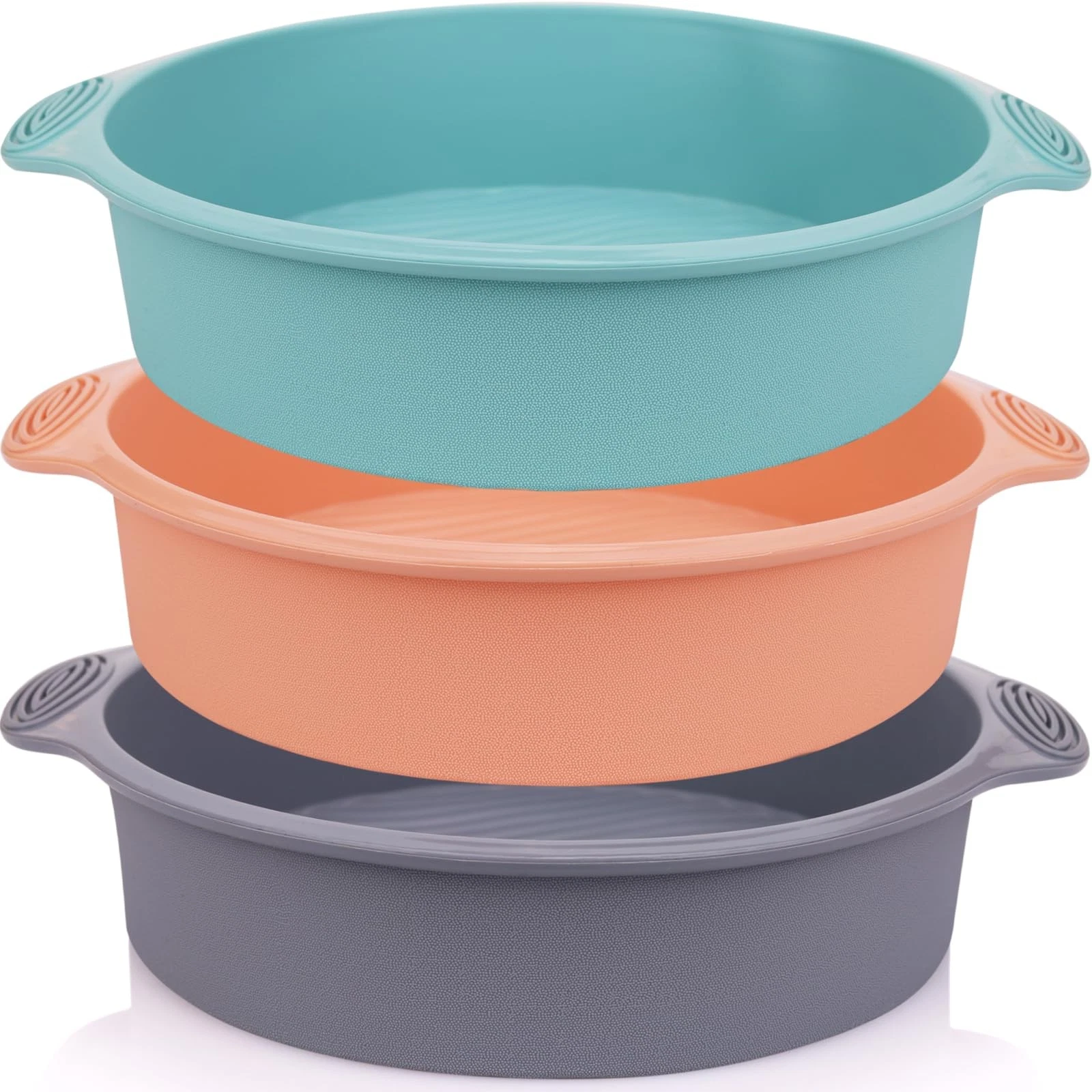 9 inch Silicone Round Cake Pan - Non stick bread pan for baking cake pizza br...