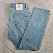 Flint and Tinder Tapered Fit Light Wash Denim Jeans Mens 34x32 Made in USA New