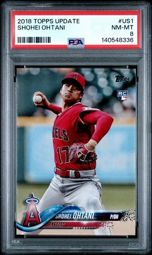 2018 TOPPS UPDATE US1 SHOHEI OHTANI PSA 8 8336