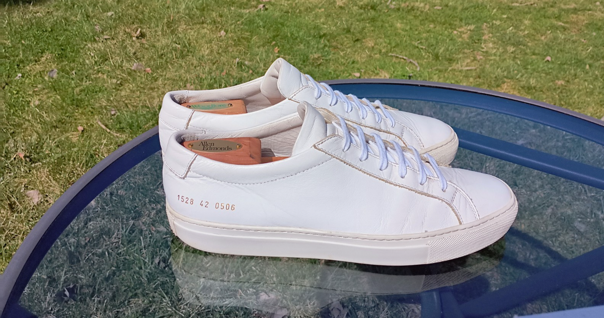 Common Projects Achilles Low White 42EU 9/9.5US 1528 w/ COA EUC 