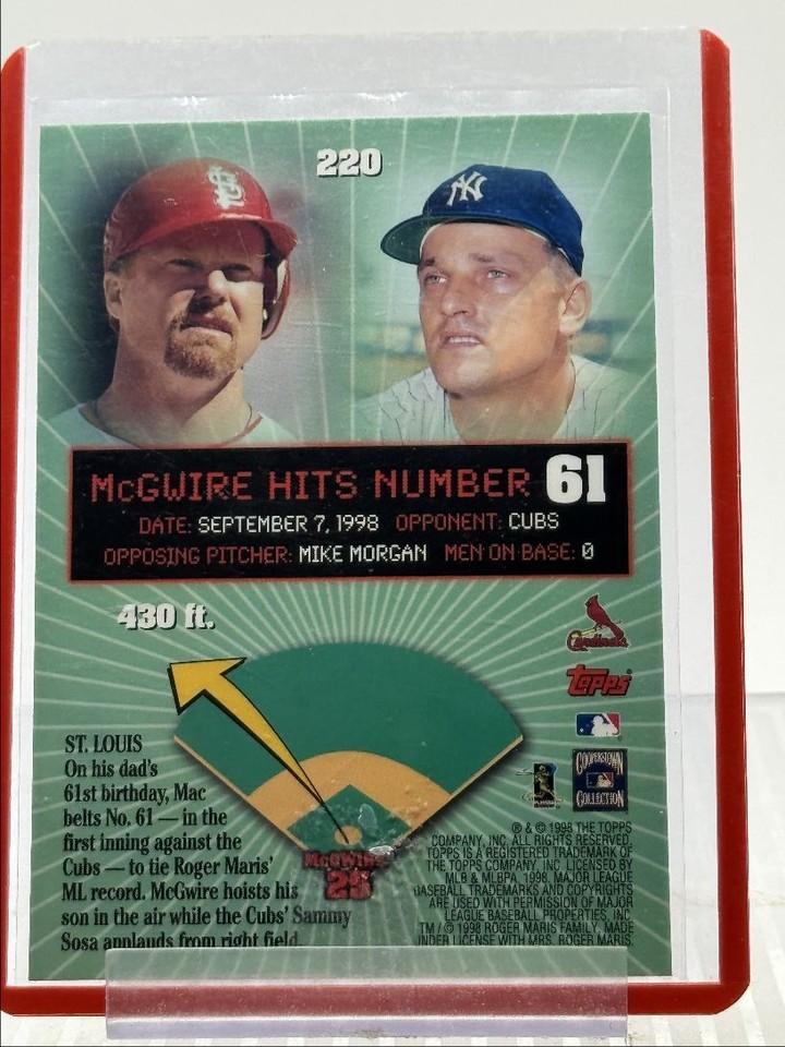 MARK MCGWIRE 1998 TOPPS BASEBALL HR RECORD 220 Q1880 eBay