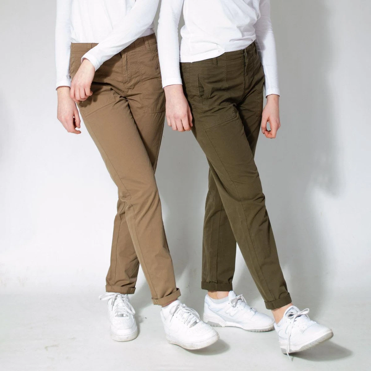 Ladies brown slim leg cheap trousers