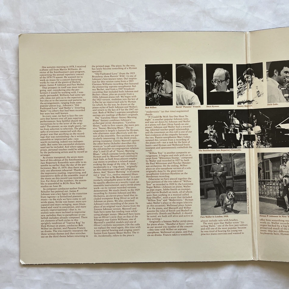 SMITHSONIAN JAZZ REPERTORY ENSEMBLE: Music Of Fats Waller & James P. Johnson LP - Image 4 of 4
