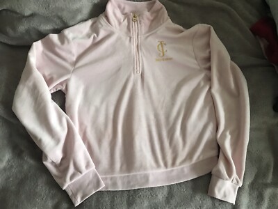 JUICY COUTURE Baby Pink Velour Cropped Jumper Sweater Girls 12-13 Years NEW  UK