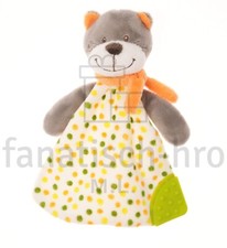 KIK ergee Schmusetuch Katze mit Schal und Beißecke Kuscheltuch Schnuffeltuch