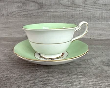 Vintage Taylor & Kent Bone China Tea Cup & Saucer Floral Gold Trim